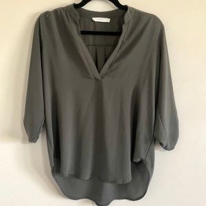 Olive green roll tab tunic by Lush!